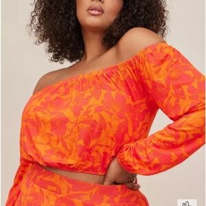 Torrid Super Soft Off-Shoulder Long Sleeve Crop Top